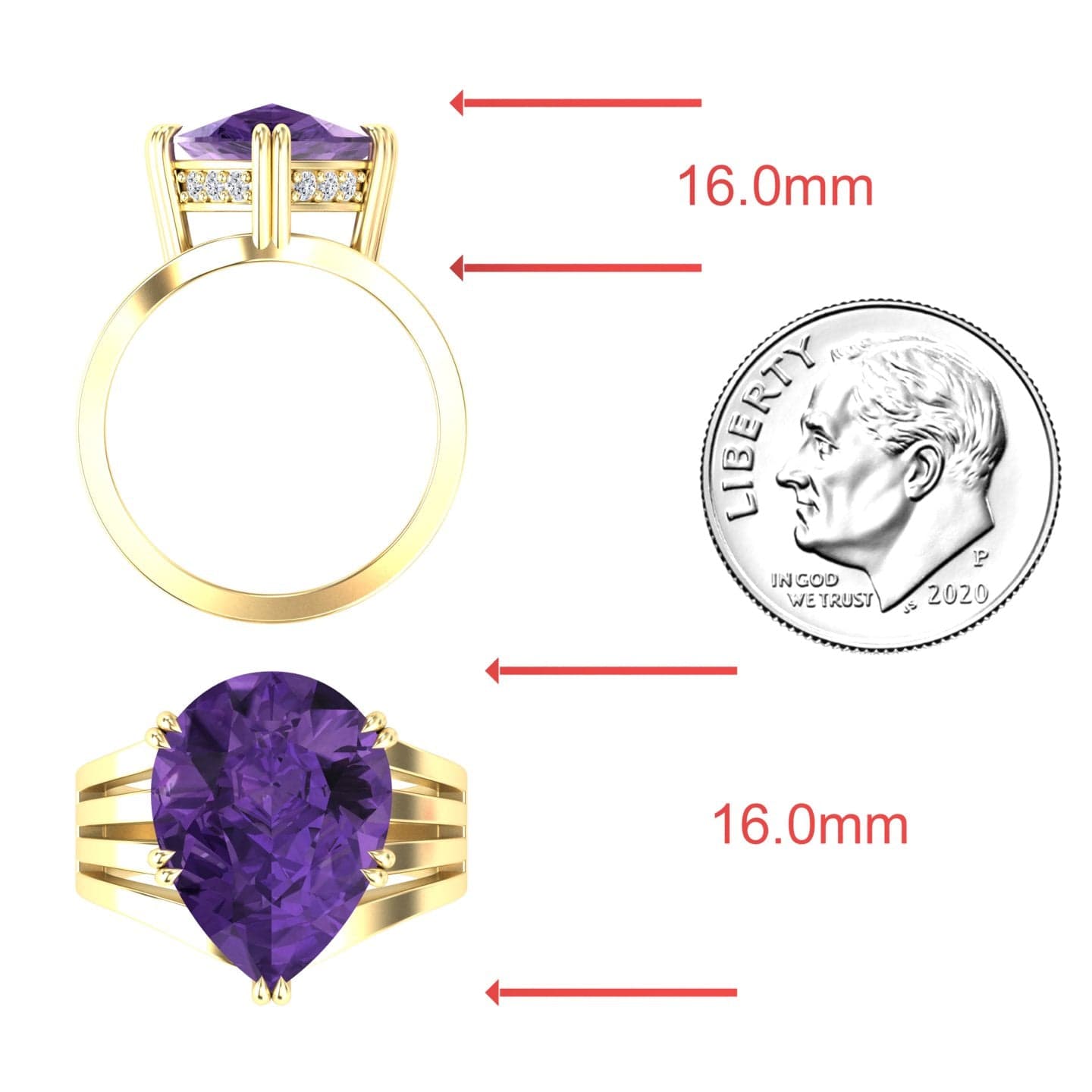 Amethyst & Diamond Regal Ring - Anna
