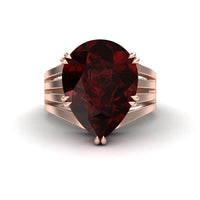 Garnet & Diamond Regal Ring - Anna