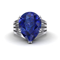 Lab Grown Blue Sapphire & Diamond Regal Ring - Anna
