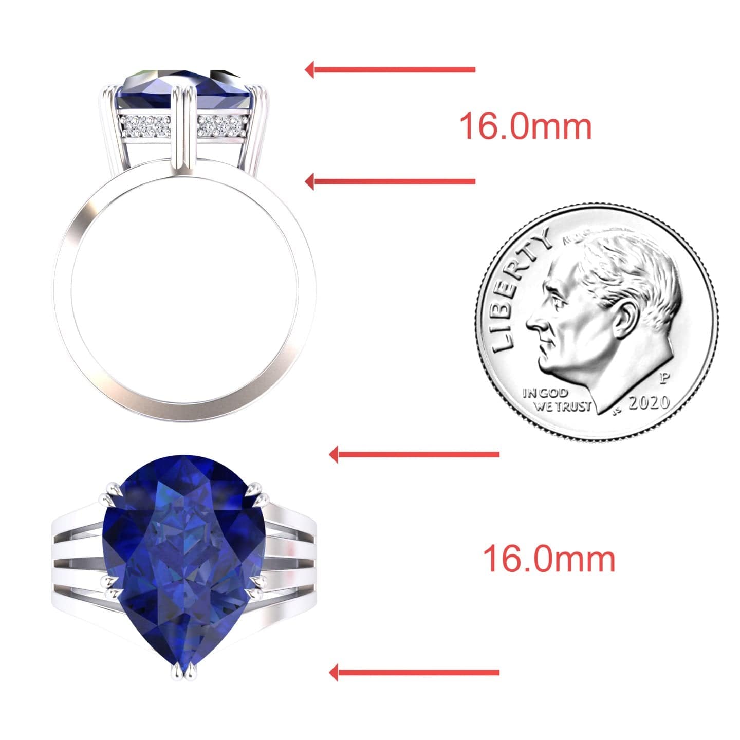 Lab Grown Blue Sapphire & Diamond Regal Ring - Anna