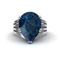 London Blue Topaz & Diamond Regal Ring - Anna