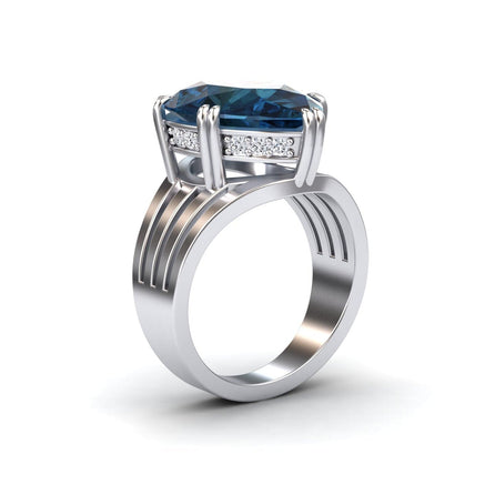 London Blue Topaz & Diamond Regal Ring - Anna