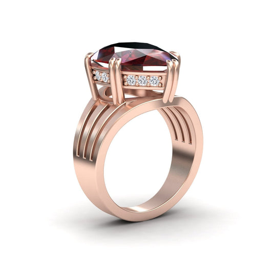 Lab Grown Ruby & Diamond Regal Ring - Anna