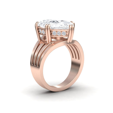 Rock Crystal Quartz & Diamond Regal Ring - Anna