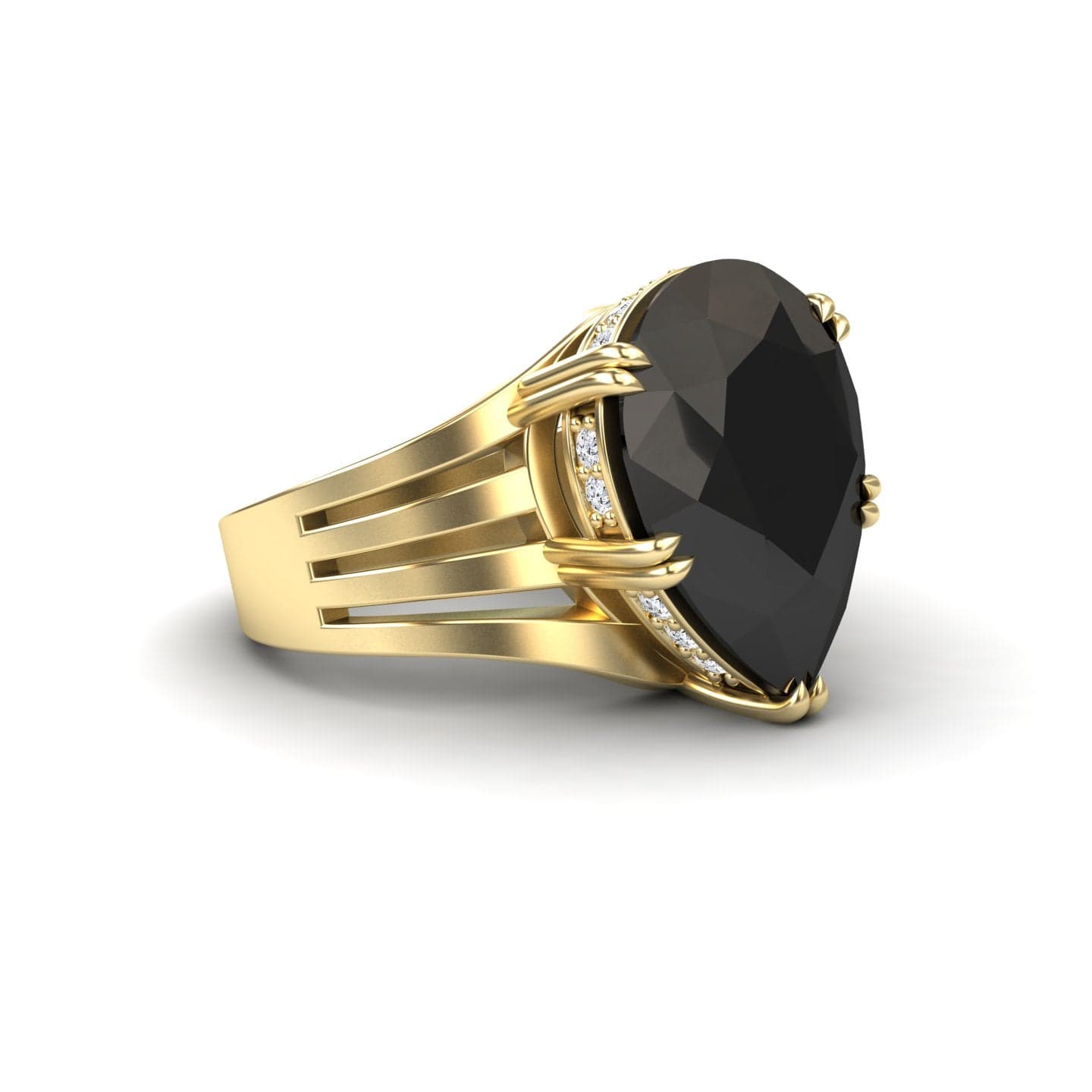Black Onyx & Diamond Regal Ring - Anna