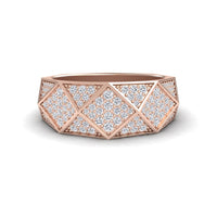 White Diamond Geometric Pave Set Statement Band - Blanca
