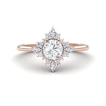 Diamond Vintage-Inspired Starburst Ring - Delia