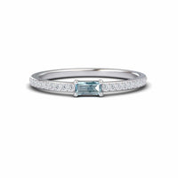 Aquamarine & Diamond Pave Ring - Dia