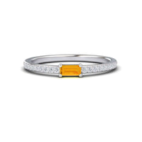 Citrine & Diamond Pave Ring - Dia