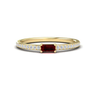 Garnet & Diamond Pave Ring - Dia