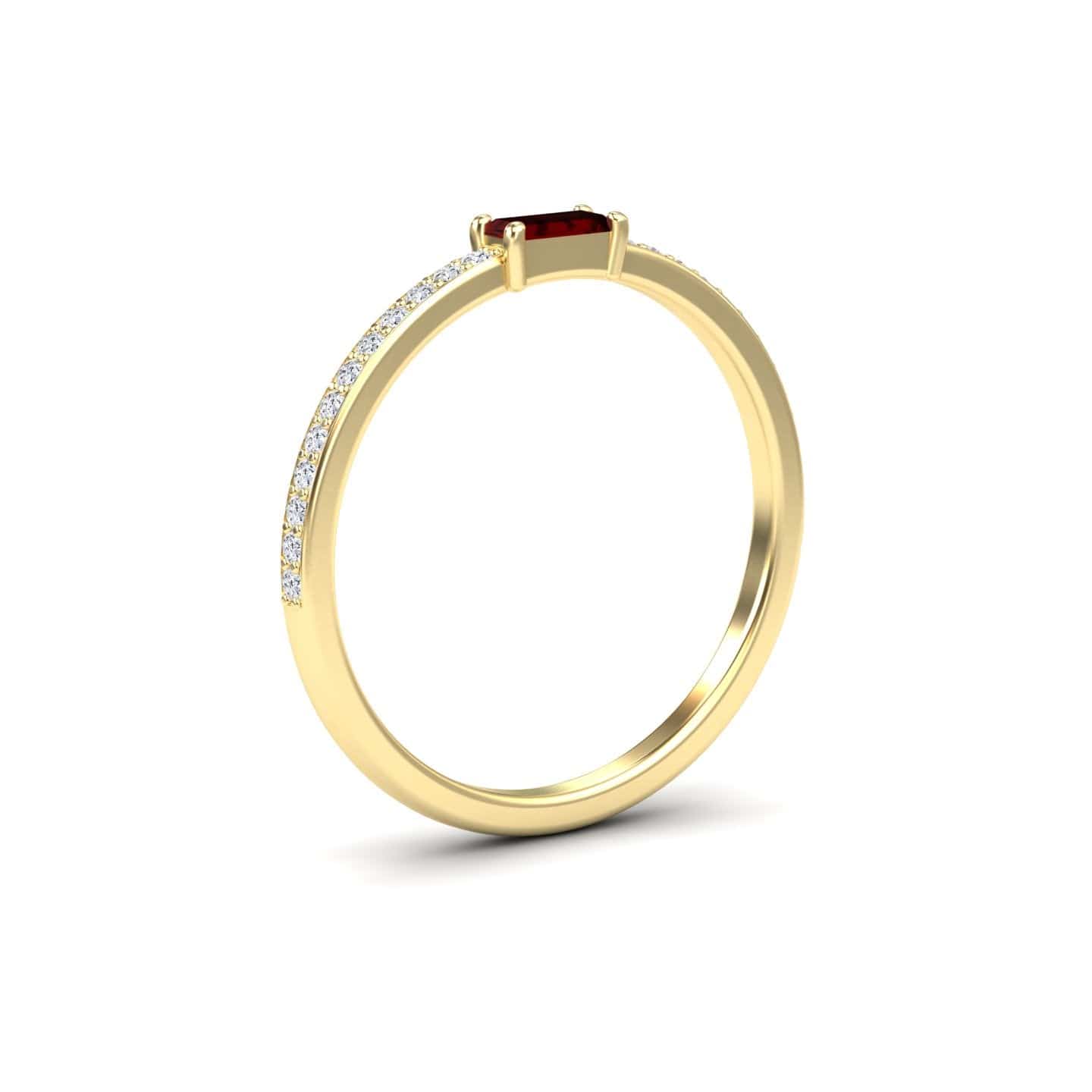 Garnet & Diamond Pave Ring - Dia