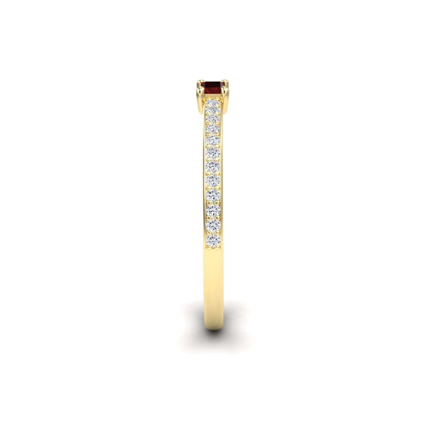 Garnet & Diamond Pave Ring - Dia