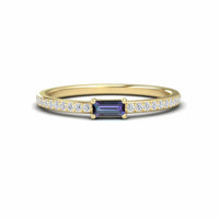 Lab Grown Alexandrite & Diamond Pave Ring - Dia