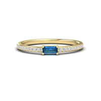 London Blue Topaz & Diamond Pave Ring - Dia