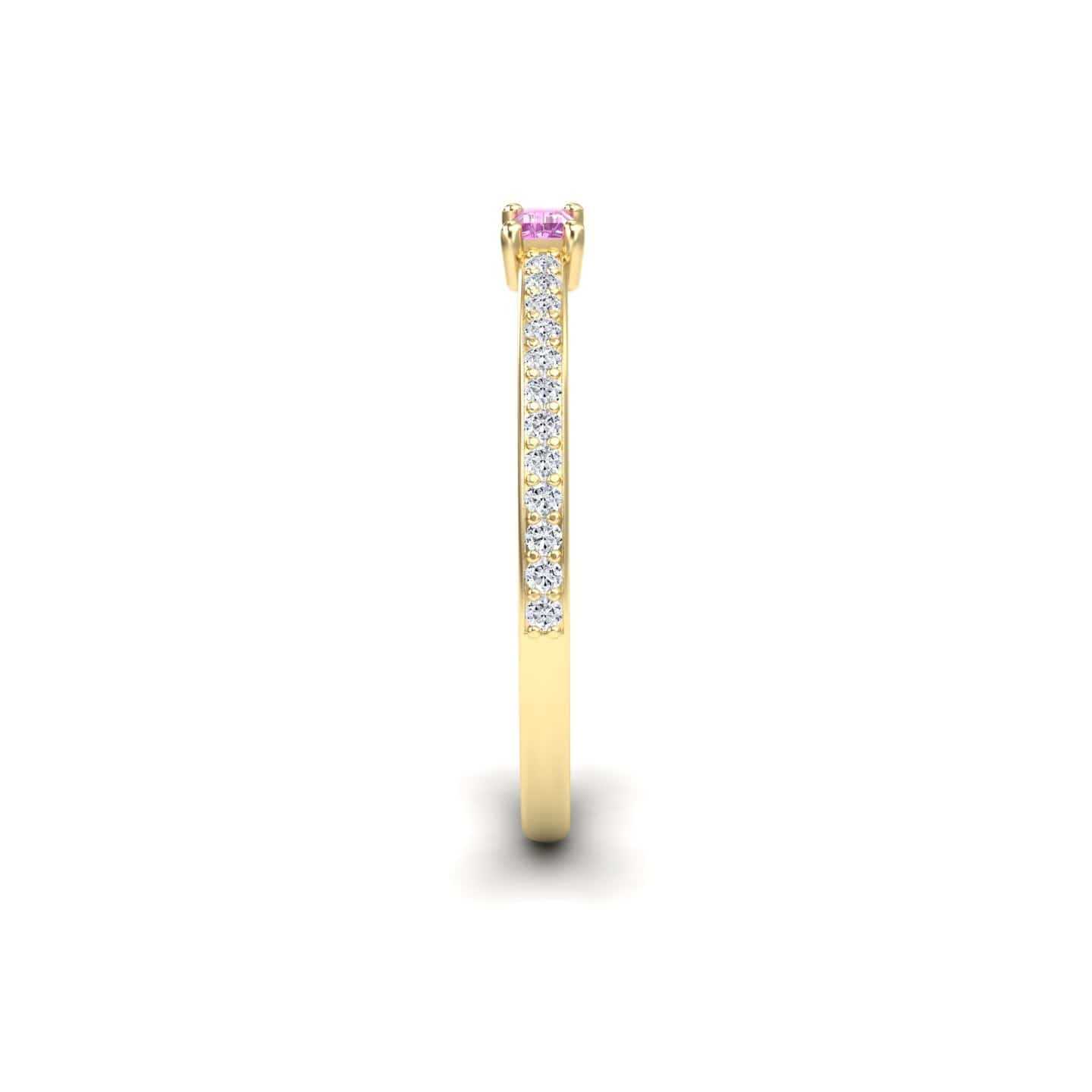 Pink Sapphire & Diamond Pave Ring - Dia