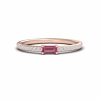 Pink Tourmaline & Diamond Pave Ring - Dia