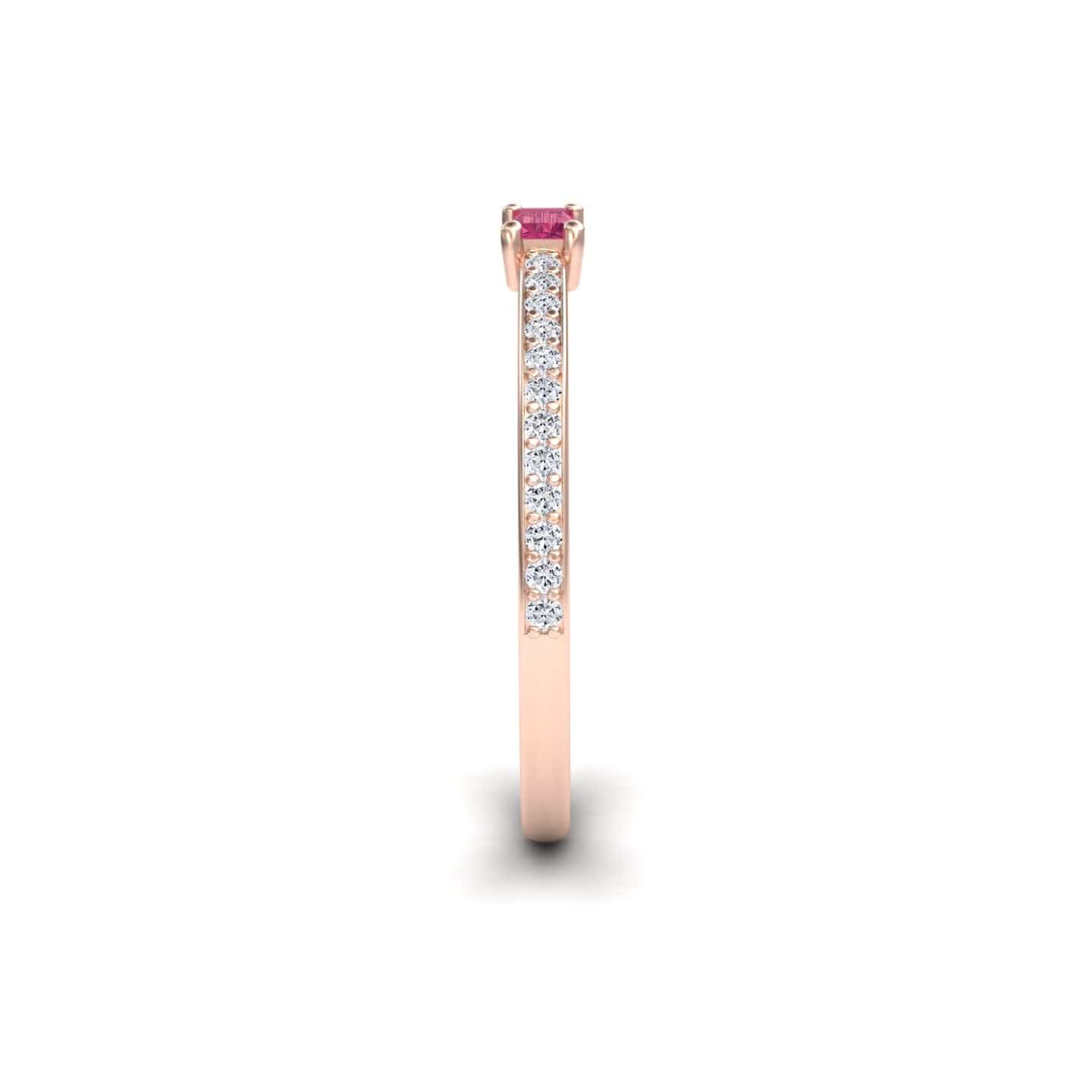 Pink Tourmaline & Diamond Pave Ring - Dia