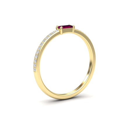 Rhodolite Garnet & Diamond Pave Ring - Dia