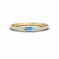 Swiss Blue Topaz & Diamond Pave Ring - Dia
