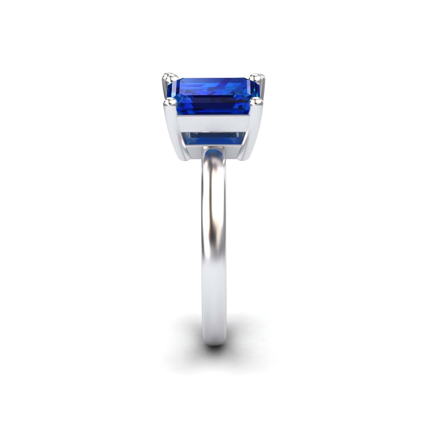 Lab Grown Blue Sapphire & Moissanite Toi et Moi Cocktail Ring - Ellen