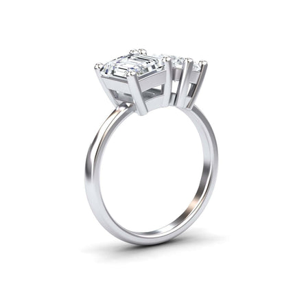 White Moissanite Toi et Moi Cocktail Ring - Ellen