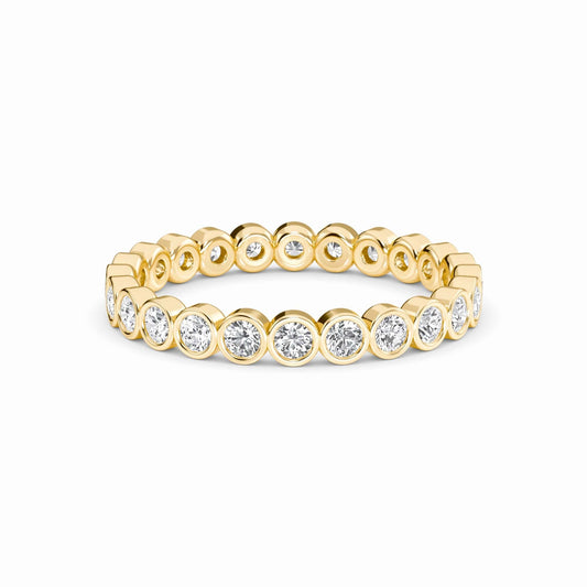 White Diamond Bezel Set Eternity Band Ring - Zara
