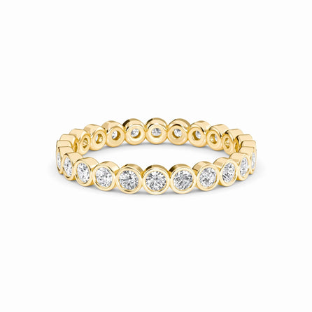 White Diamond Bezel Set Eternity Band Ring - Zara