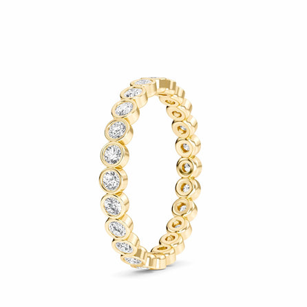 White Diamond Bezel Set Eternity Band Ring - Zara