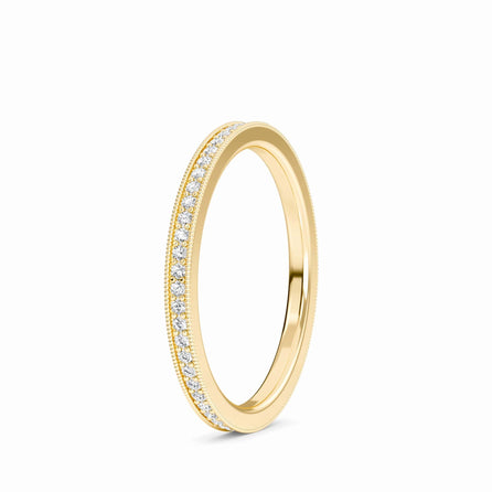 White Diamond Milgrain Eternity Pave Band - Mariel