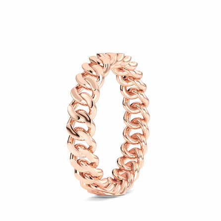 Gold Cuban Link Chain Ring - Esmeralda