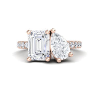 Lab Grown Moissanite Toi et Moi Ring - Gauri