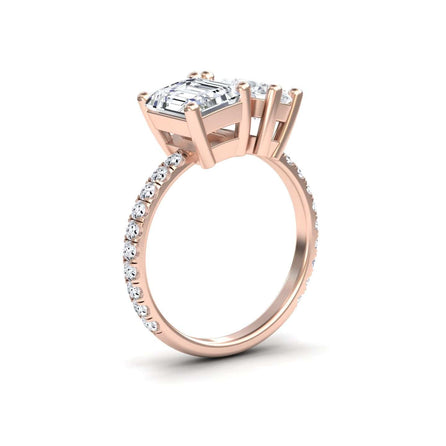 Lab Grown Moissanite Toi et Moi Ring - Gauri