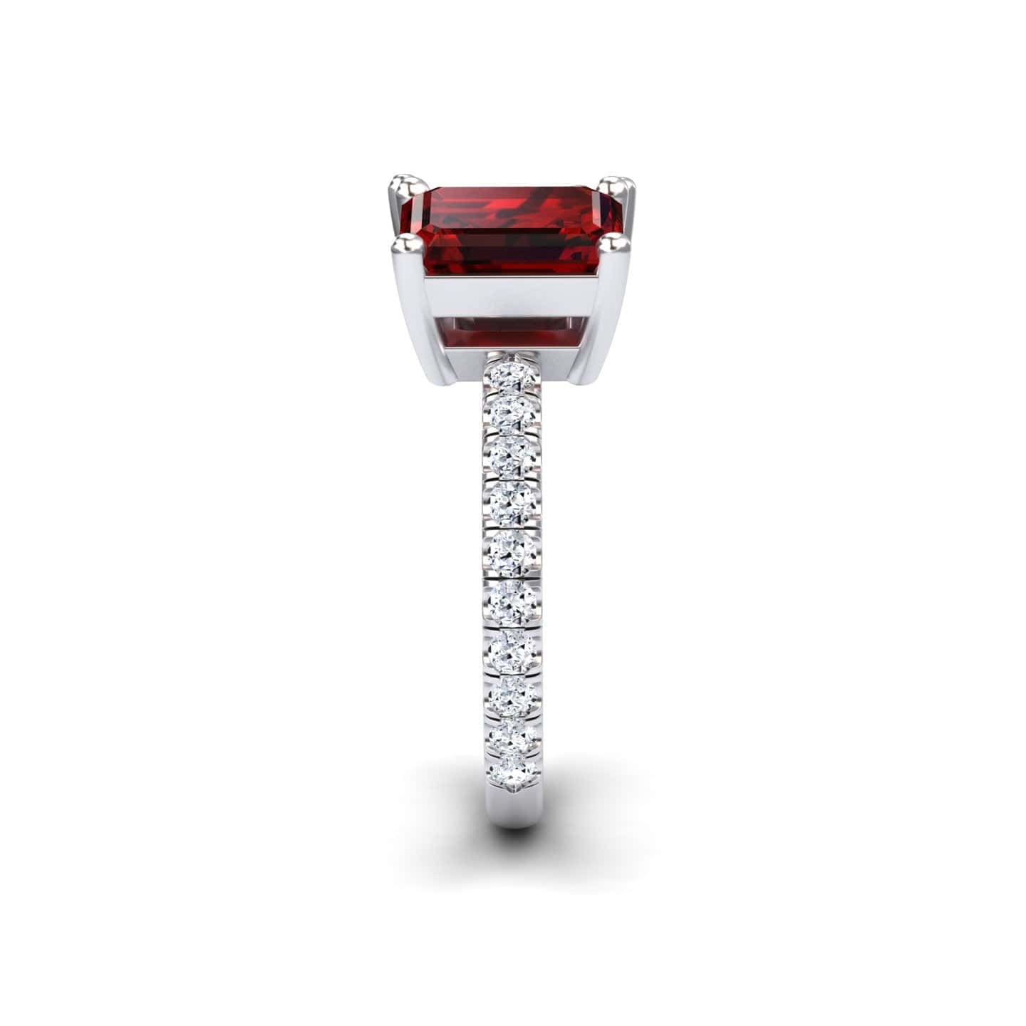 Lab Grown Ruby & Moissanite Toi et Moi Ring - Gauri