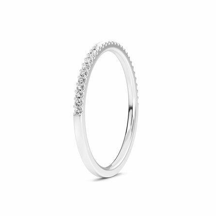 White Diamond Pave Half Eternity Band Ring - Stephanie