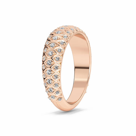 White Diamond Dome Ring - Sarika