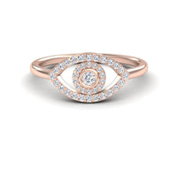 White Diamond Evil Eye Ring - Hazel