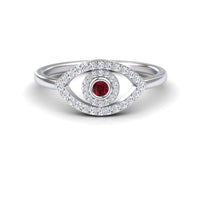 Ruby & Diamond Evil Eye Ring - Hazel