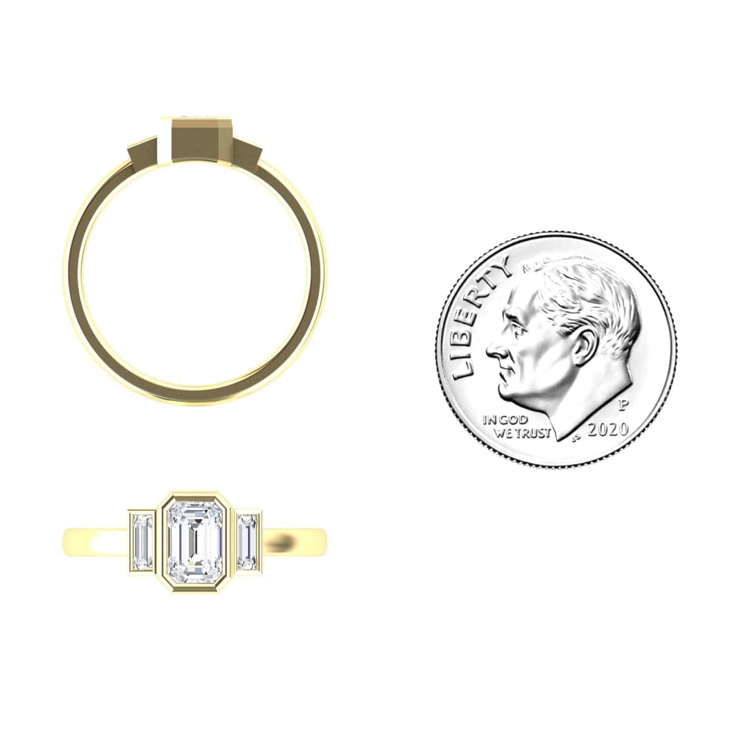 Diamond Three-Stone Art Deco Ring - Ivy