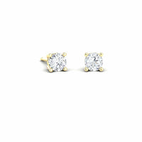 White Diamond Classic Four-Prong Stud Earrings - Krisha