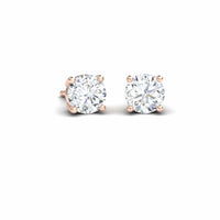 White Diamond Classic Four-Prong Stud Earrings - Krisha