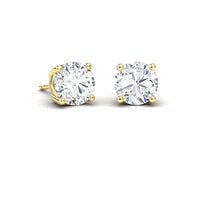 White Diamond Classic Four-Prong Stud Earrings - Krisha