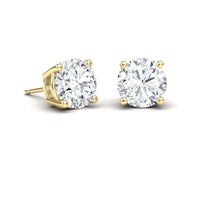 White Diamond Classic Four-Prong Stud Earrings - Krisha