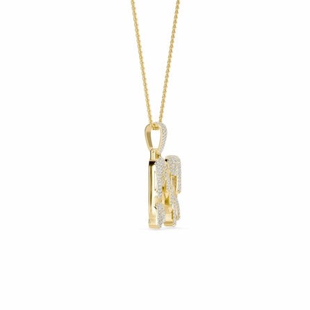 N Initial Dripping Diamond Pendant Necklace - Nihal