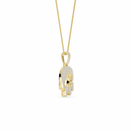 O Initial Dripping Diamond Pendant Necklace - Olivier