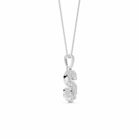 S Initial Dripping Diamond Pendant Necklace - Sergei