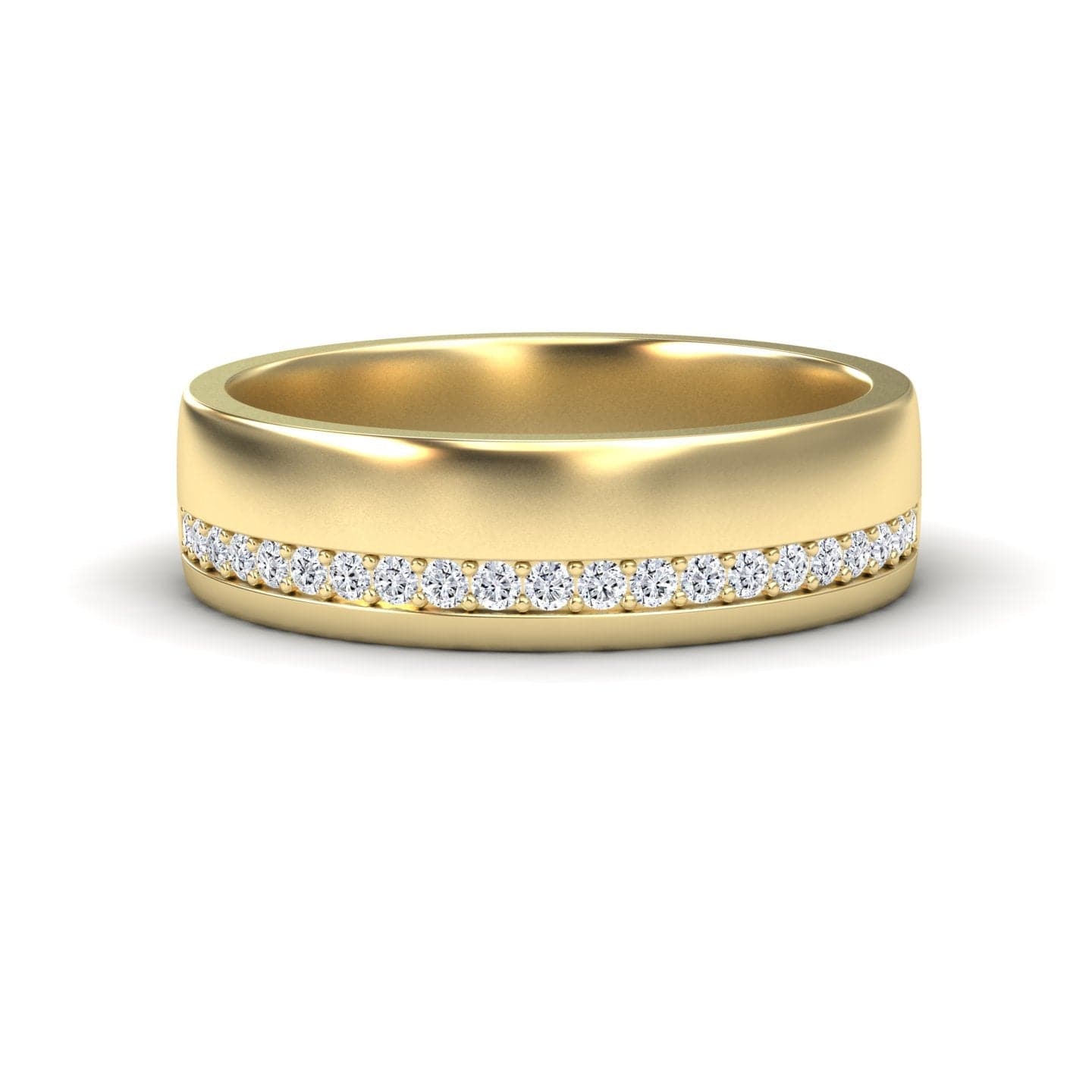 Men's White Diamond Channel-Set Wedding Band - Yan