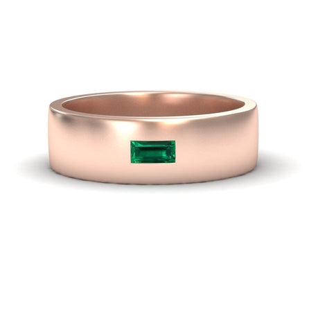 Emerald Solitaire Men’s Band Ring - Nayana