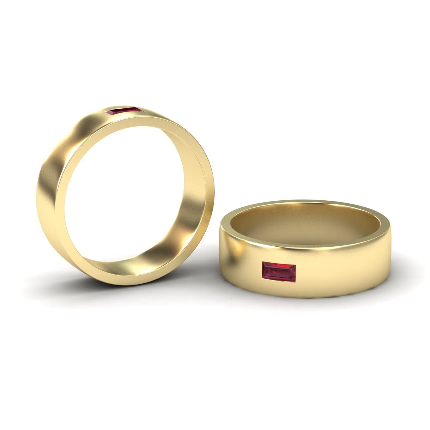 Ruby Solitaire Men’s Band Ring - Nayana