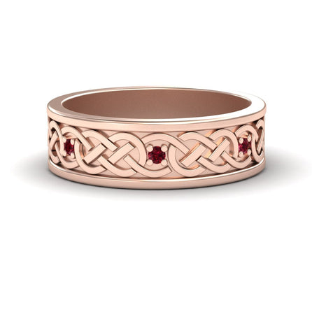 Ruby Celtic Knot Wedding Band - Li Mei