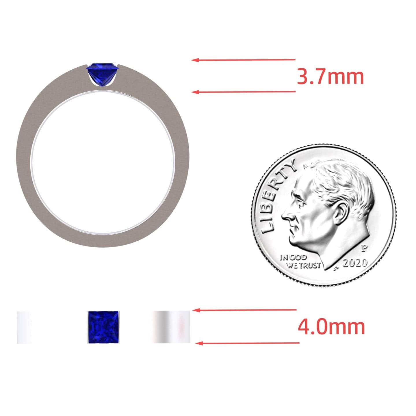 Blue Sapphire Solitaire Men's Band - Xiuling